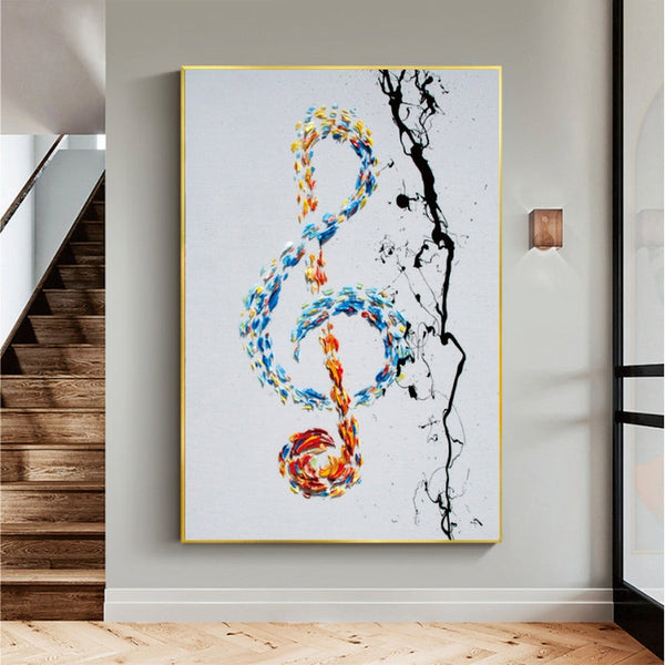 Treble Clef in Colors Painting